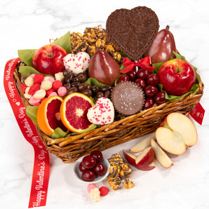 Valentine's Fruit & Chocolate Gift Basket